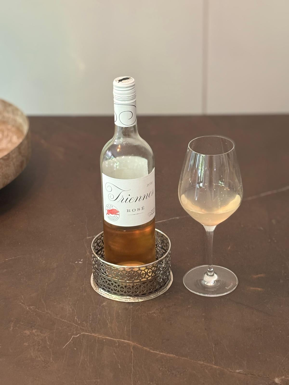 Wine Brass Bottle Coaster - silver