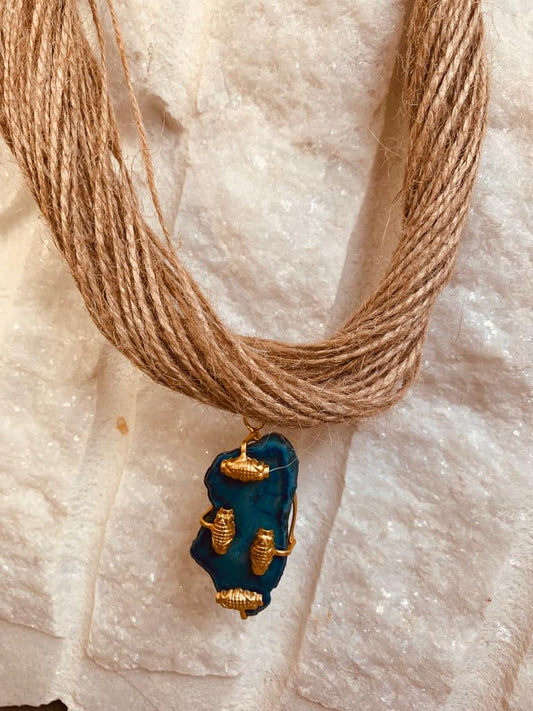 Image of Aazmin Azure neckpiece from august.org.in.