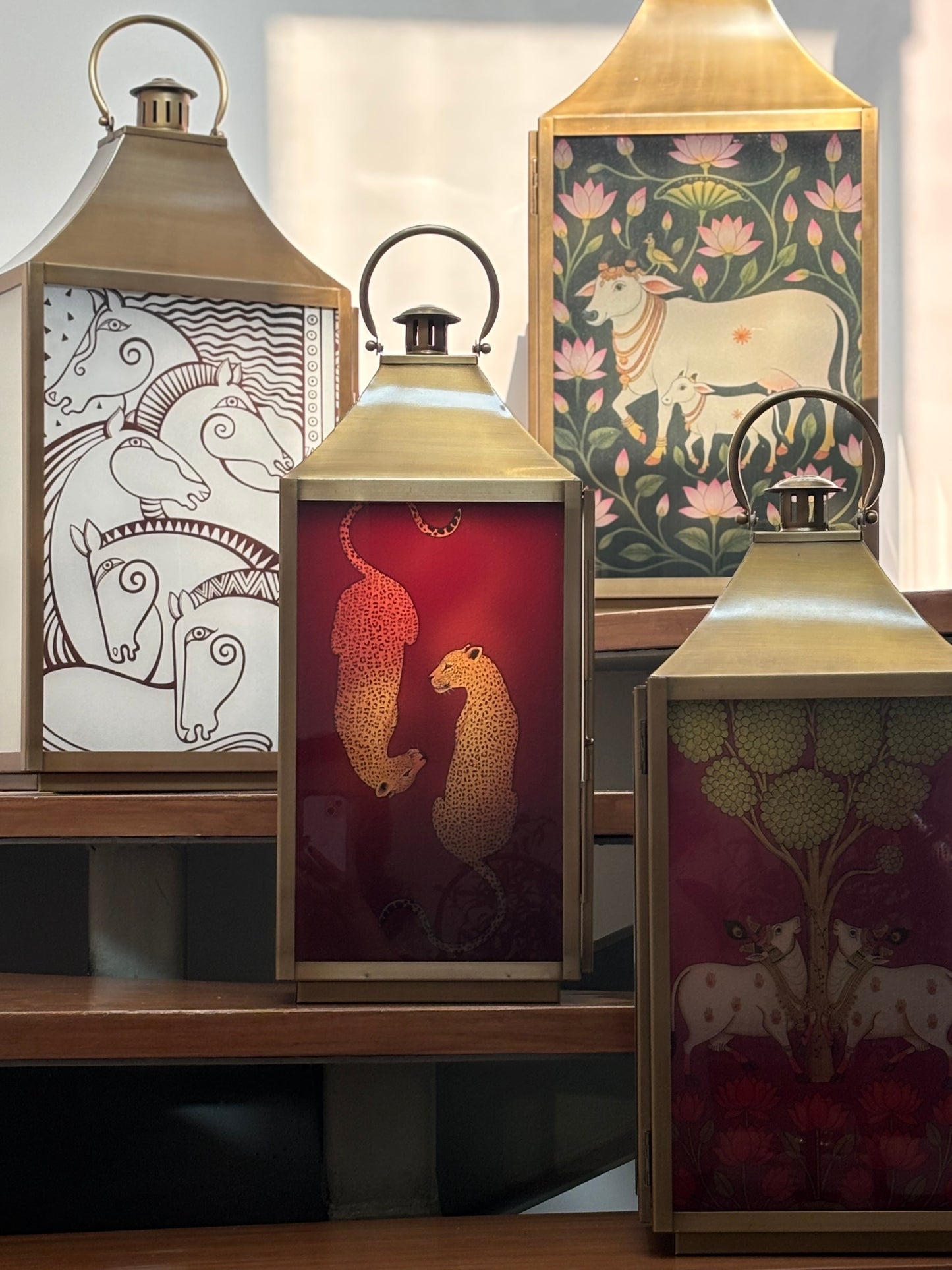 Wild Ember Leopards Lantern