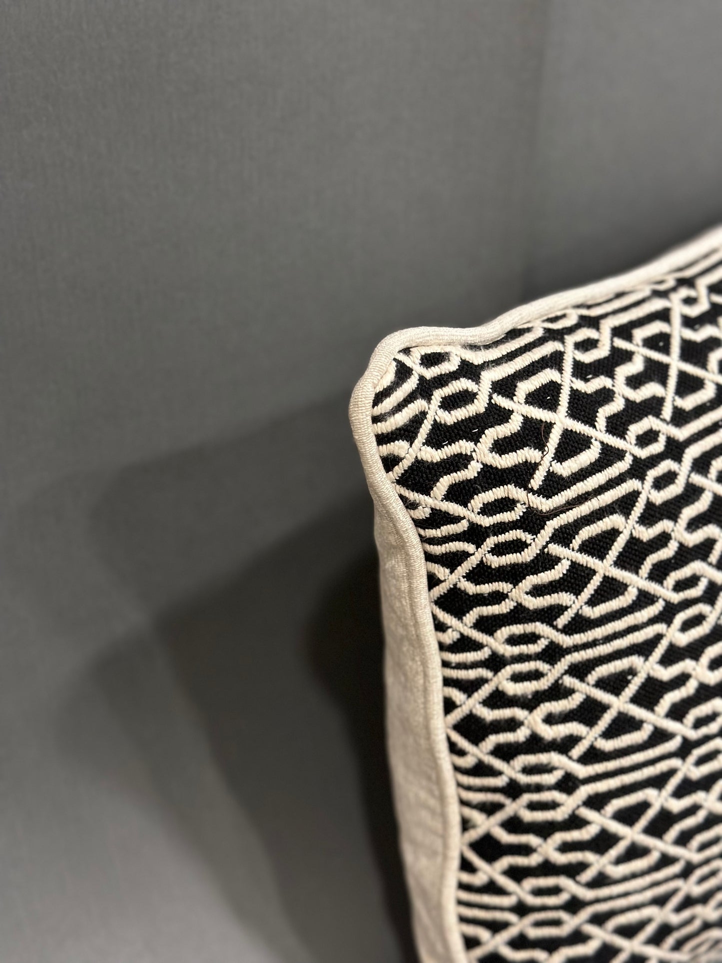 Image of Black Imperial Trellis cushion from august.org.in