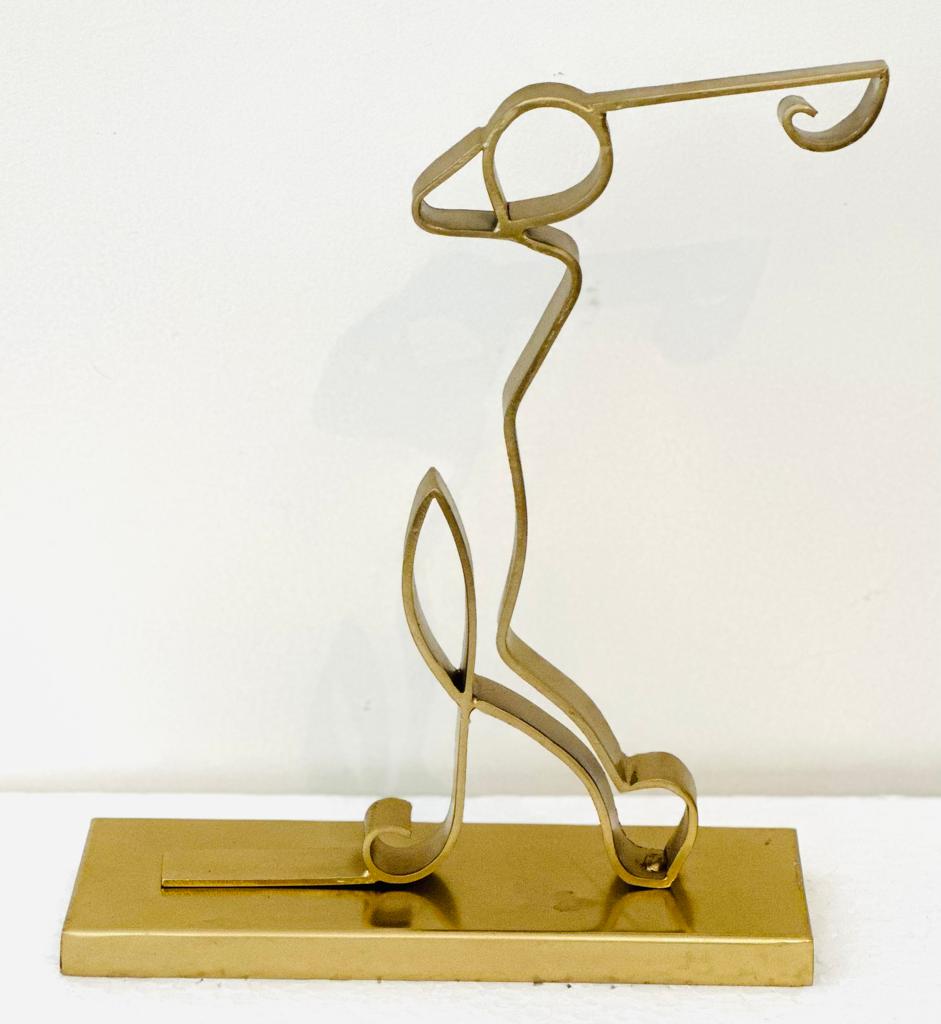 Image of Adam in Gold Golf sculpture from august.org.in