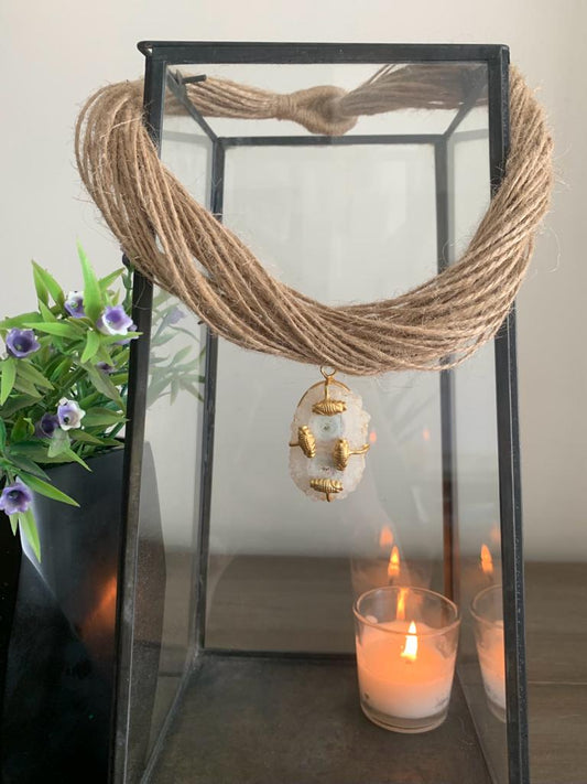 Image of Aazmin White Neckpiece from august.org.in. ugust brings to your hand made modern classic home decor products. Designed by us, made in India, to decorate your homes.