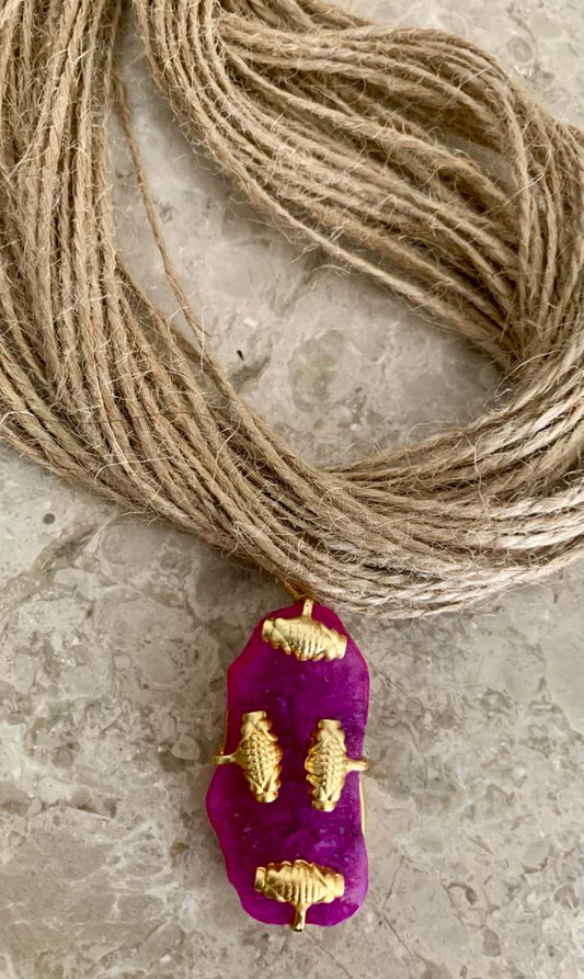 Image of Aazmin Orchid Neckpiece From august.org.in. August brings to your hand made modern classic home decor products. Designed by us, made in India, to decorate your homes.