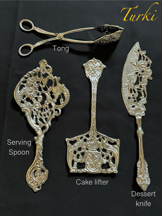 Alanya Brass Cake Lifter, Silver