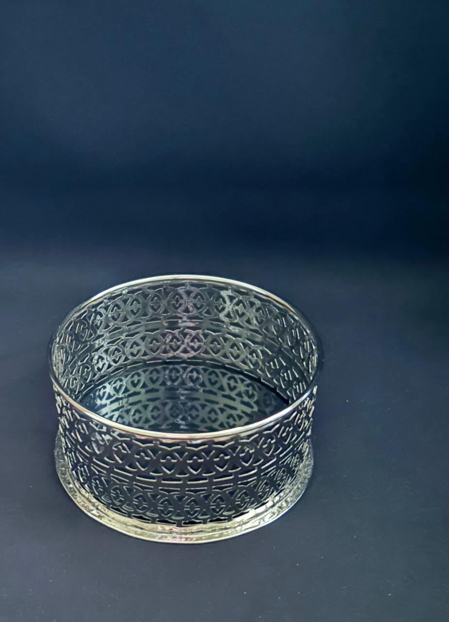 Wine Brass Bottle Coaster - silver