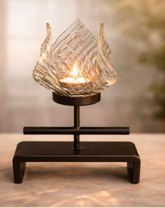 Kazo Glass votive with Hikari stand