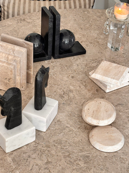 Quadra Travertine Coasters