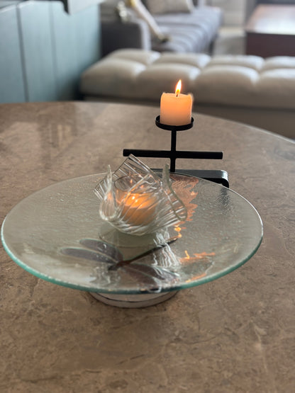 Kazo Glass votive with Hikari stand