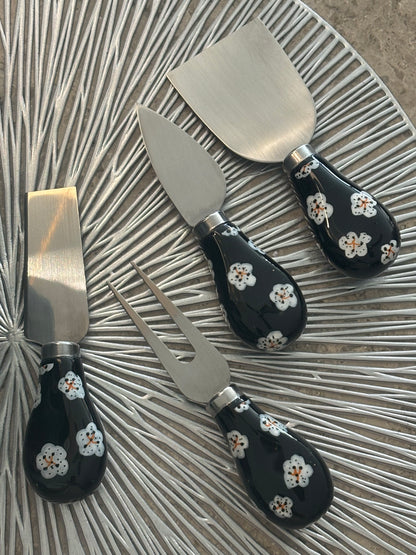 Sakura cheese knives black