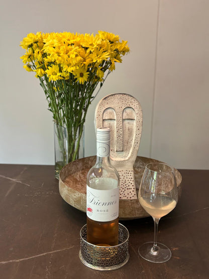 Wine Brass Bottle Coaster - silver