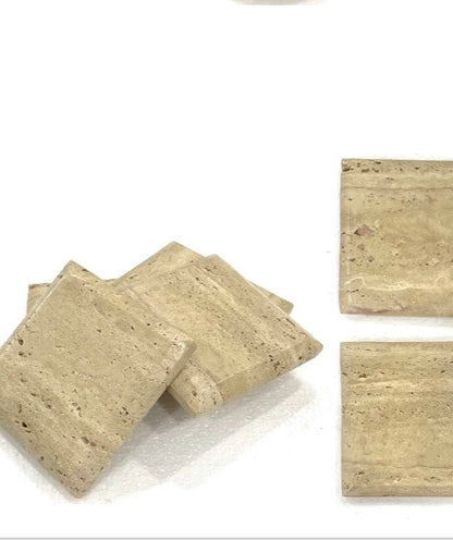 Quadra Travertine Coasters