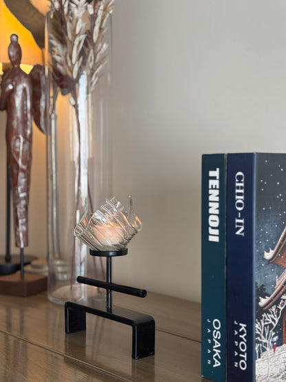 Kazo Glass votive with Hikari stand