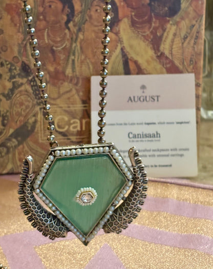 Farzeen pendant on metal beads chain