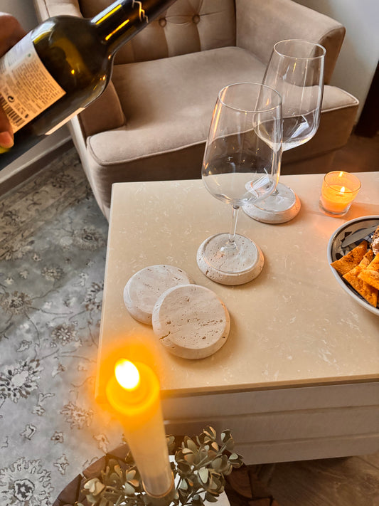 Orbis Travertine Coasters