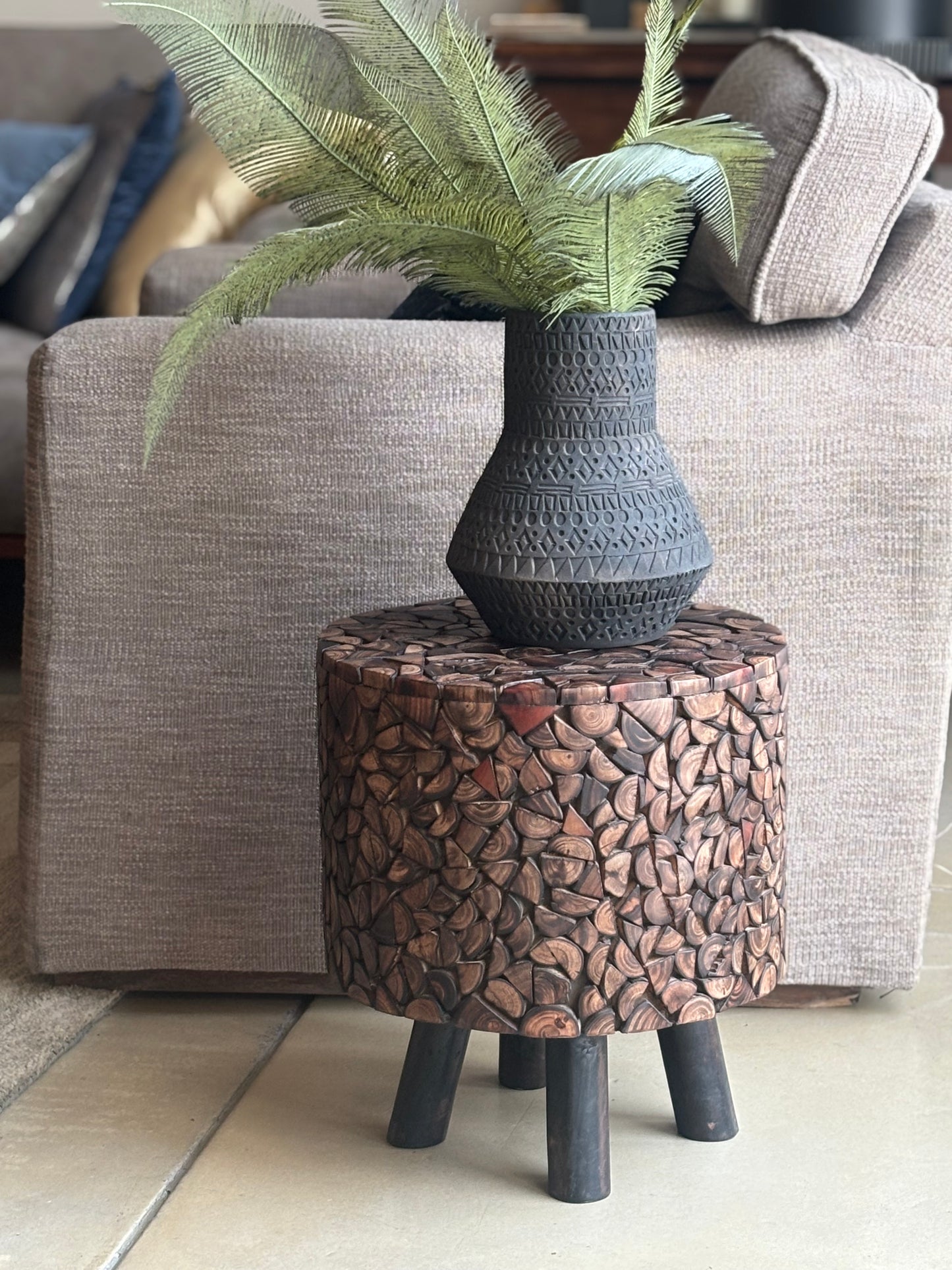 Ember Mosaic Table, round