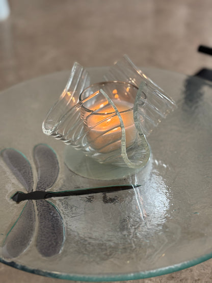 Kazo Glass votive with Hikari stand