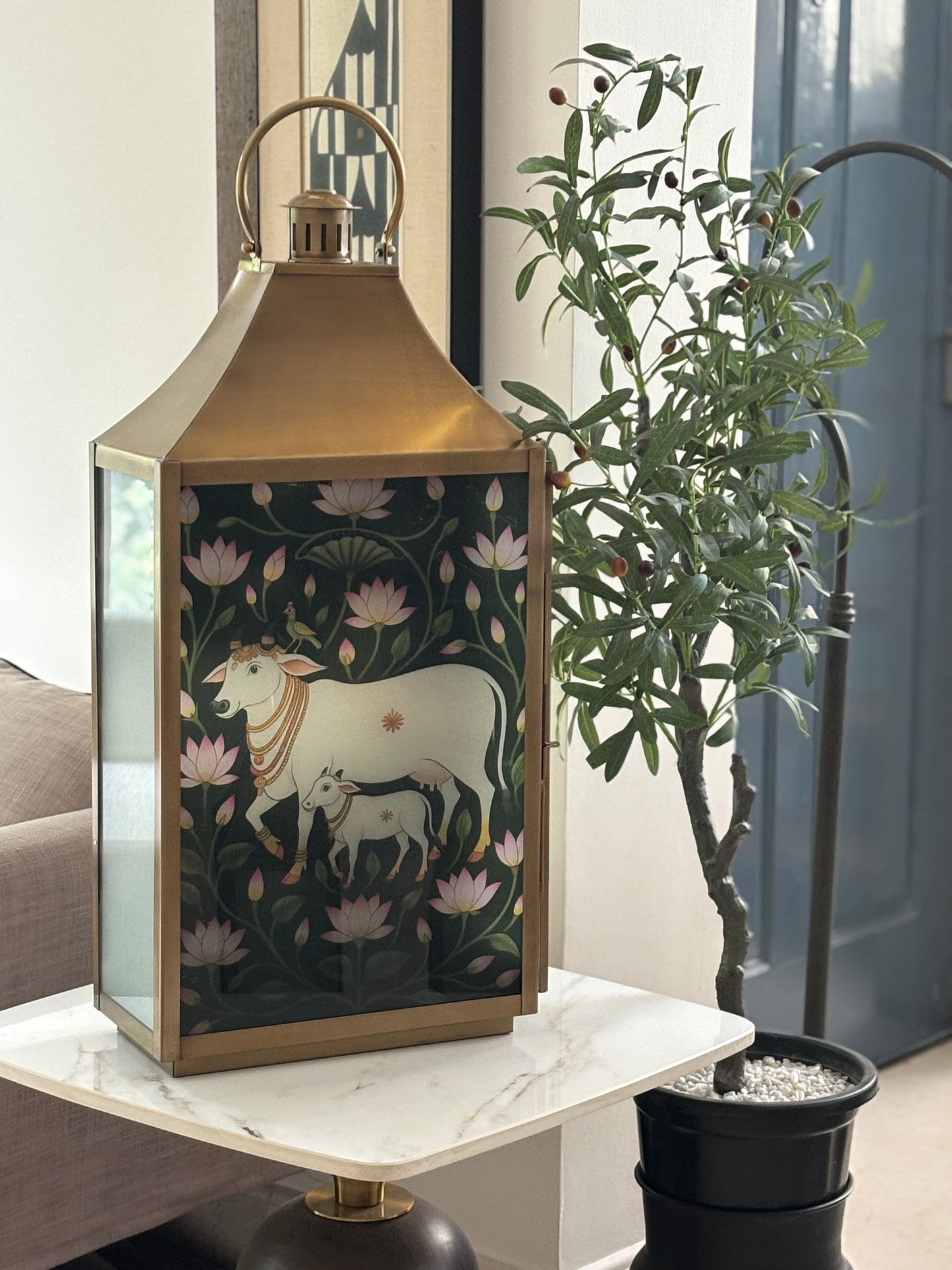 Lotus Pastures             cow & calf Lantern