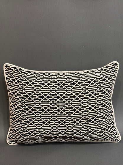 Image of Black Imperial Trellis cushion from august.org.in