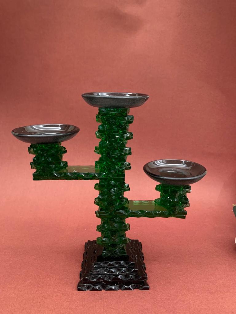 Image of Tressage in Emerald candle stand from august.org.in