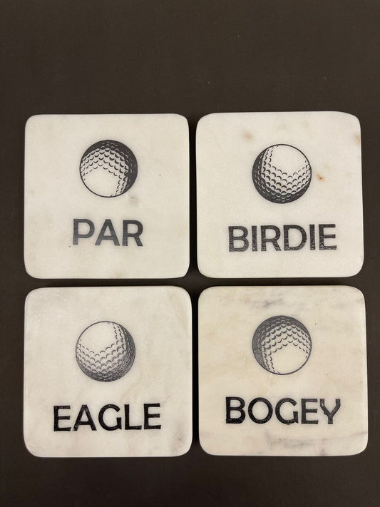 Living Golf White Coasters (Set of 4)