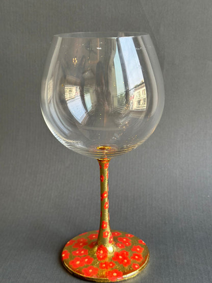 Gin/red wine goblets Red flower