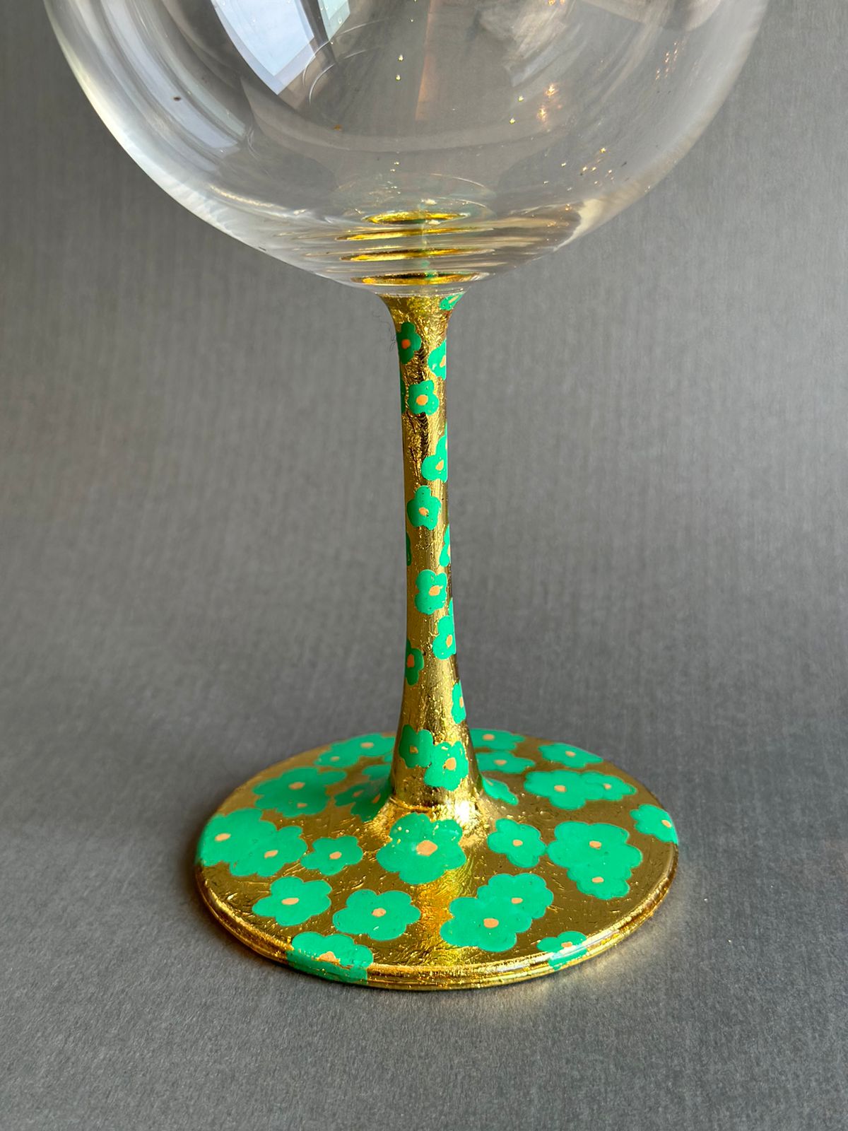 Gin/red wine goblets Green flower