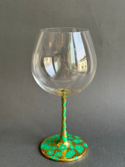 Gin/red wine goblets Green flower