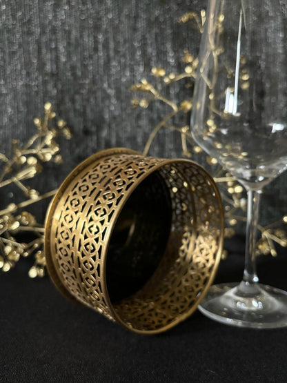 Wine Bottle Brass Coaster - Gold