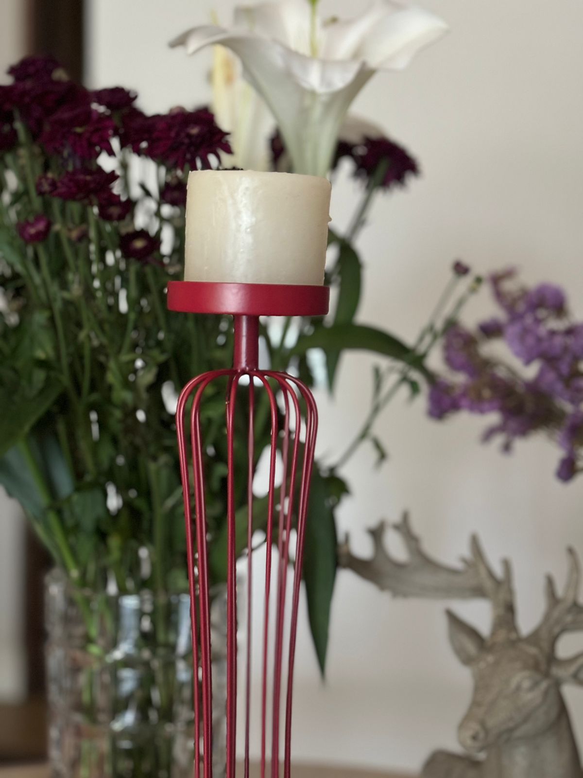 Carmine Red candle stand