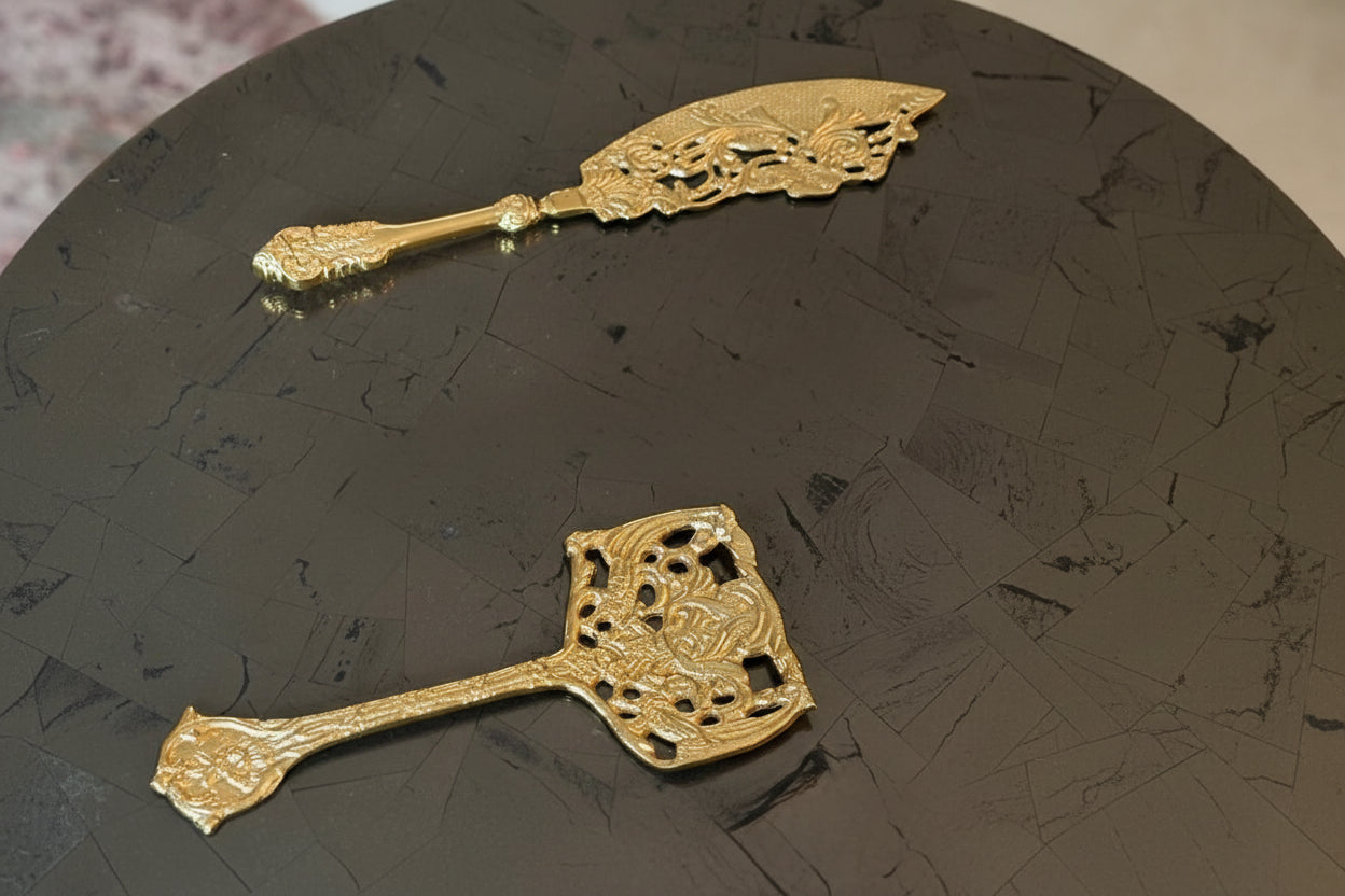 Belek Brass Cake Lifter & Serve Knife