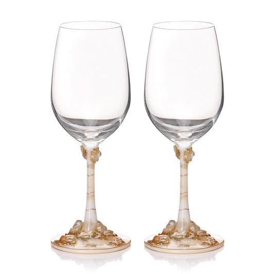 Amber Pour Glass - Set of 2